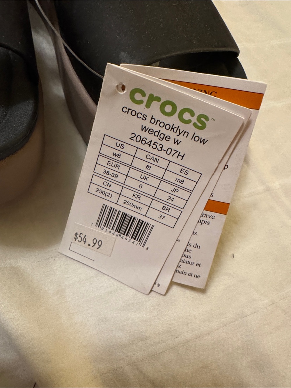 CROCS Black Dual-Strap Slingback Sandals - Picture 6 of 7